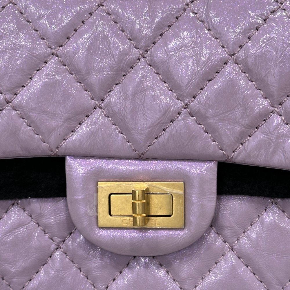 CHANEL 24P LAVENDER CALFSKIN MINI REISSUE 2.55 BAG GOLD HW - Picture 9 of 15